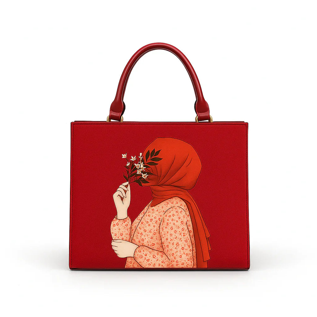 Hijab With Tote Bag Maroon