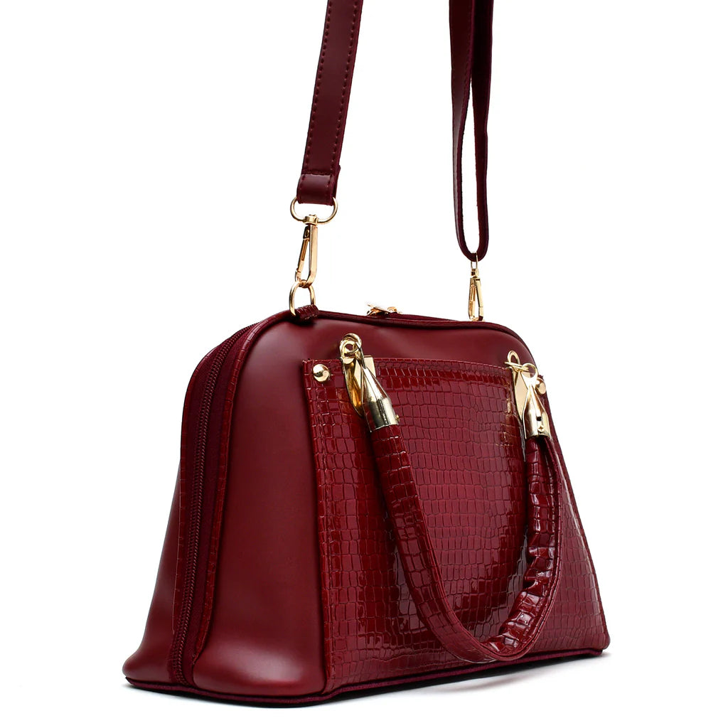 D Shaped Ladies Bag (Maroon)