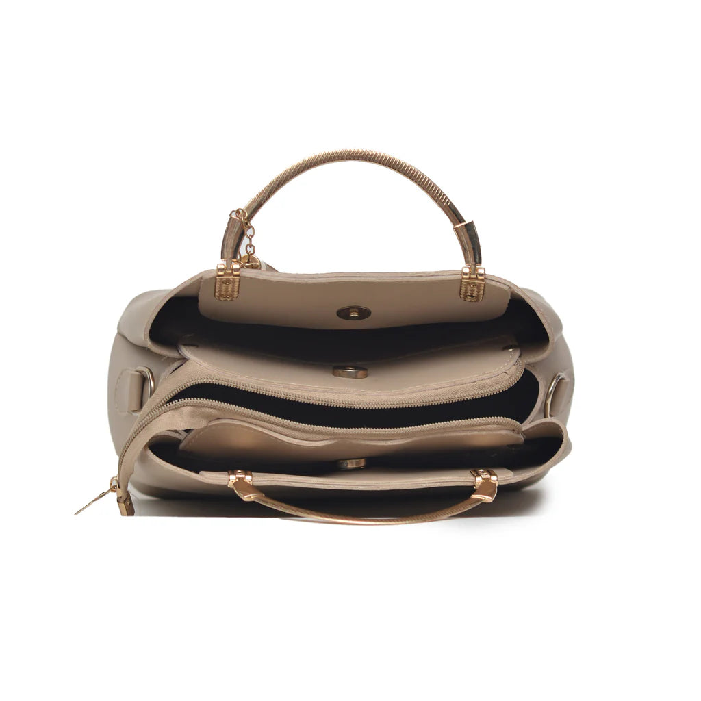 Steel handle Formal Handbag (Skin)